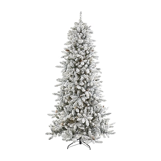 Nearly Natural Livingston Faux Flocked Fir Christmas Tree