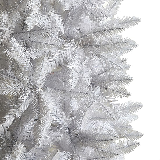 Nearly Natural Slim White Faux Fir Christmas Tree