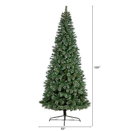 Nearly Natural Slim Snow Tip Faux Pine Christmas Tree