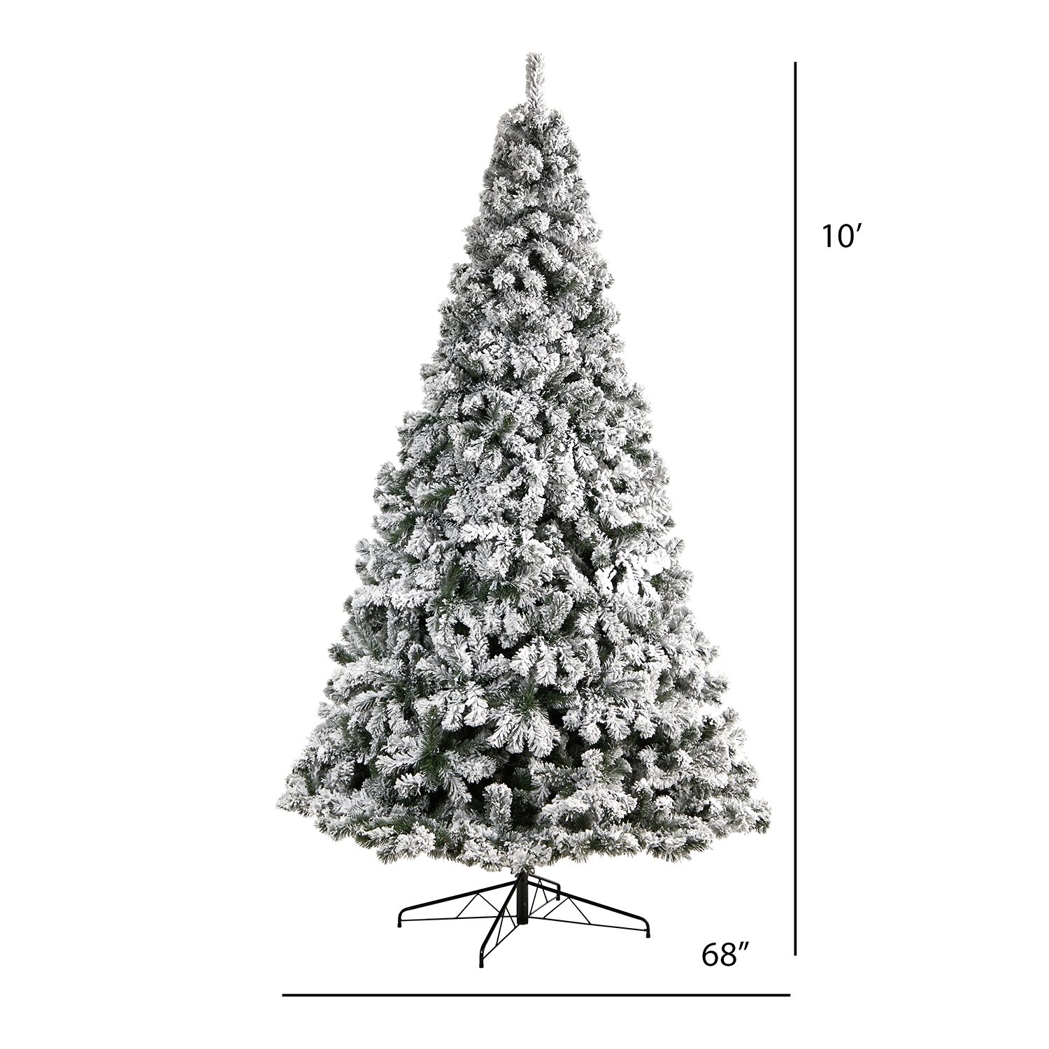Nearly Natural Virginia Faux 10 Foot Flocked Fir Christmas Tree