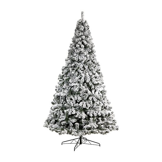 Nearly Natural Virginia Faux 10 Foot Flocked Fir Christmas Tree