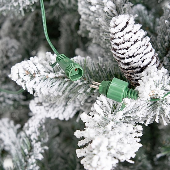 Nearly Natural Faux Pre-Lit Flocked Fir Christmas Tree