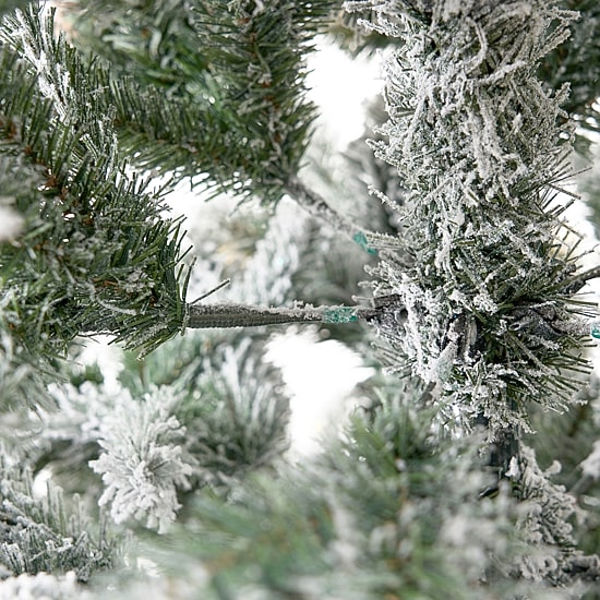 Nearly Natural Faux Pre-Lit Flocked Fir Christmas Tree