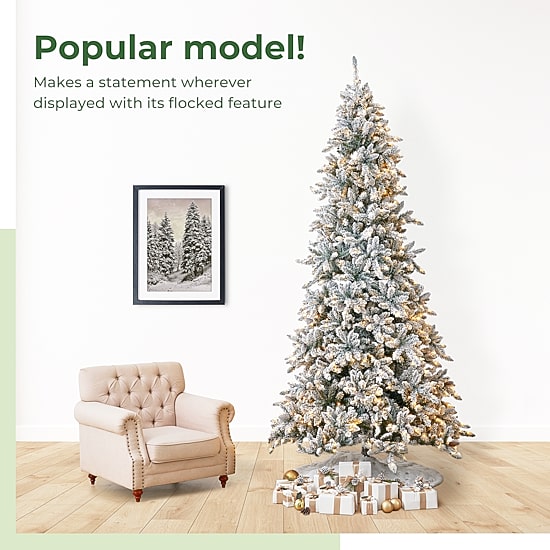 Nearly Natural Faux Pre-Lit Flocked Fir Christmas Tree