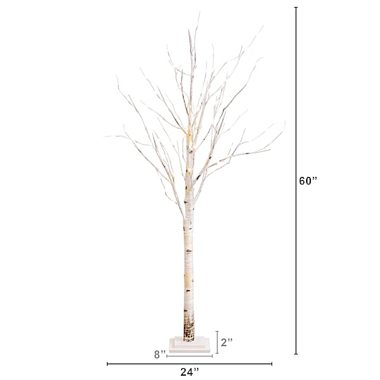 Nearly Natural Faux Pre-Lit Birch Christmas Tree