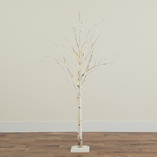 Nearly Natural Faux Pre-Lit Birch Christmas Tree