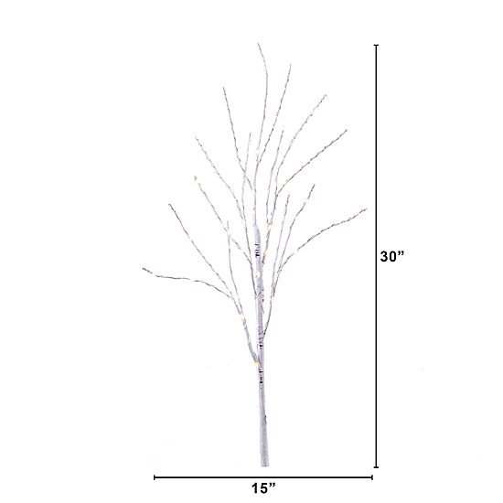 Nearly Natural 2.5' Faux Birch 2-pc. Decorative Branch