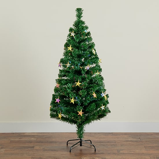 Nearly Natural Fiber Optic Faux 5 Foot Pre-Lit Pine Christmas Tree
