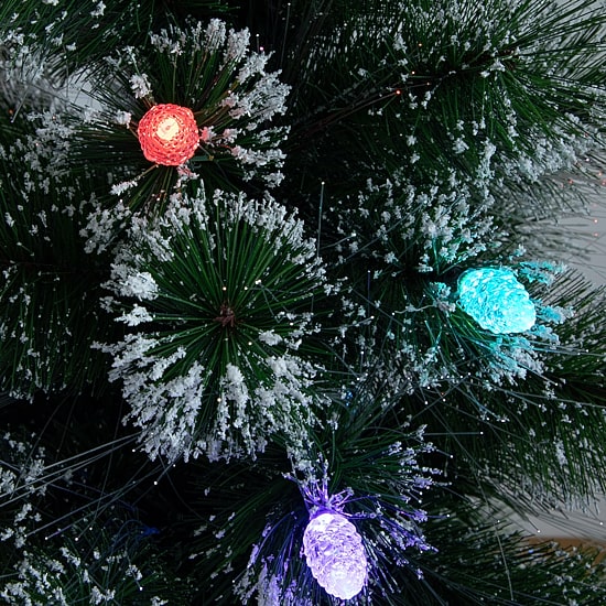 Nearly Natural Fiber Optic Faux 4 Foot Pre-Lit Pine Christmas Tree