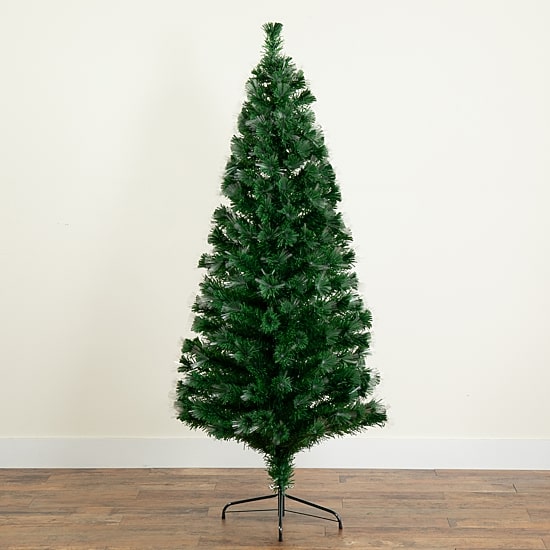 Nearly Natural Fiber Optic Faux 6 Foot Pre-Lit Pine Christmas Tree