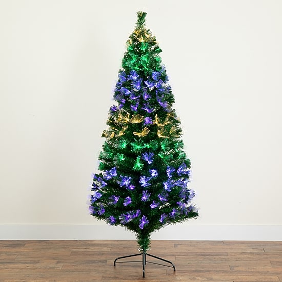 Nearly Natural Fiber Optic Faux 6 Foot Pre-Lit Pine Christmas Tree