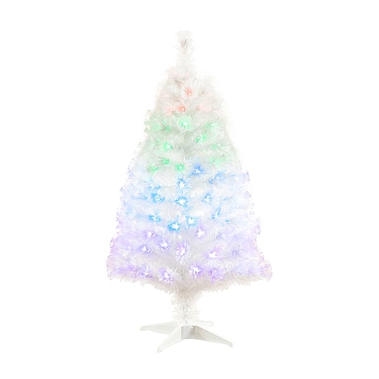 Nearly Natural Fiber Optic Faux 4 Foot Pre-Lit Pine Christmas Tree