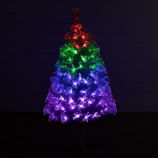 Nearly Natural Fiber Optic Faux 4 Foot Pre-Lit Pine Christmas Tree