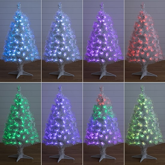 Nearly Natural Fiber Optic Faux 4 Foot Pre-Lit Pine Christmas Tree
