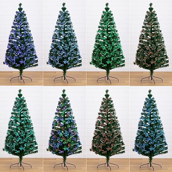 Nearly Natural Fiber Optic Faux 6 Foot Pre-Lit Pine Christmas Tree
