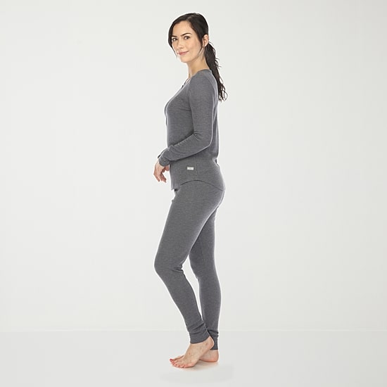 White Mark Womens Waffle Long Sleeve 2-pc. Pajama Set
