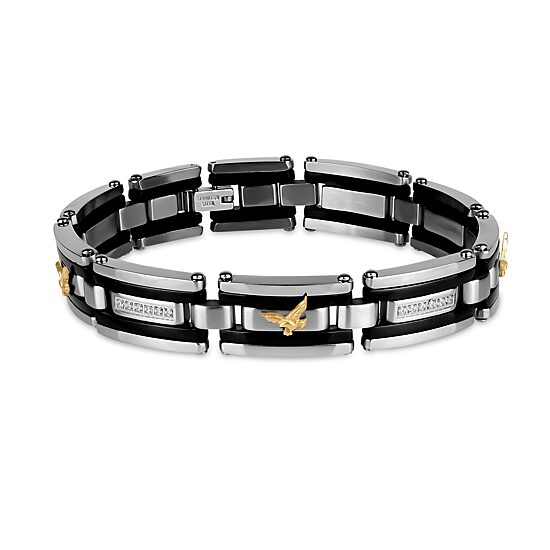 Mens Stainless Steel Solid 8 1/2 Inch Link Bracelet
