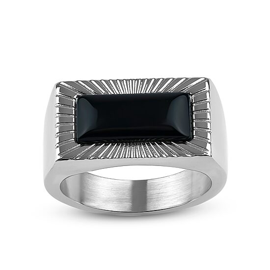 12MM Black Onyx Stainless Steel Band