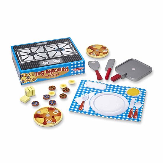 Melissa & Doug Wooden Flip & Serve Pancake Set Play Kitchen