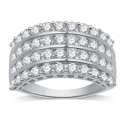 Womens 2 CT. T.W. Natural White Diamond 10K Gold Anniversary Band, 9, White