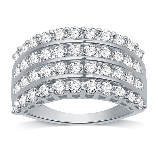 Womens 2 CT. T.W. Natural White Diamond 10K Gold Anniversary Band