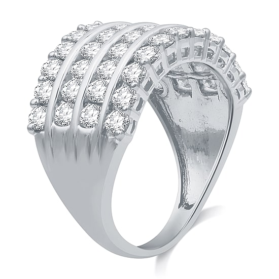 Womens 2 CT. T.W. Natural White Diamond 10K Gold Anniversary Band