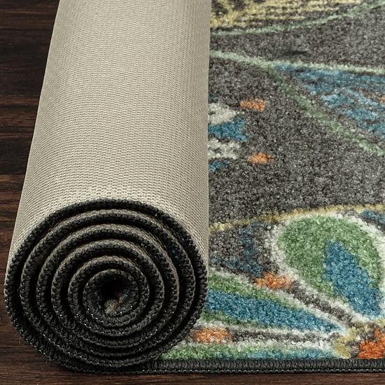 Maples Modern Floral Collection Washable Skid Resistant Indoor Rectangular Accent Rug