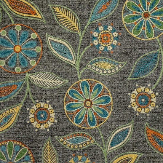 Maples Modern Floral Collection Washable Skid Resistant Indoor Rectangular Accent Rug