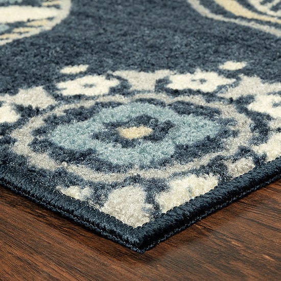 Maples Modern Floral Collection Skid Resistant Indoor Rectangular Area Rug