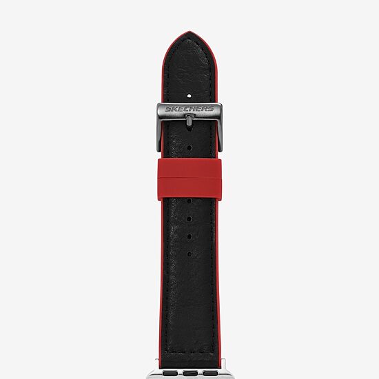 Skechers Apple Watch Compatible Unisex Adult Black Watch Band Srs1003
