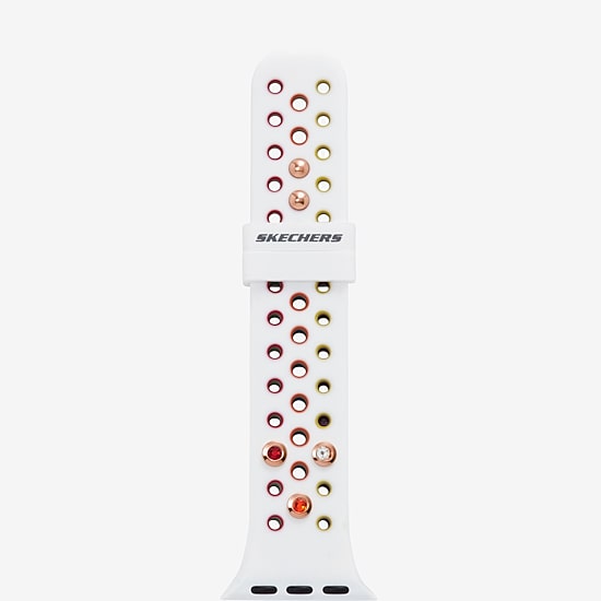 Skechers Apple Watch Compatible Unisex Adult White Watch Band Srs6001