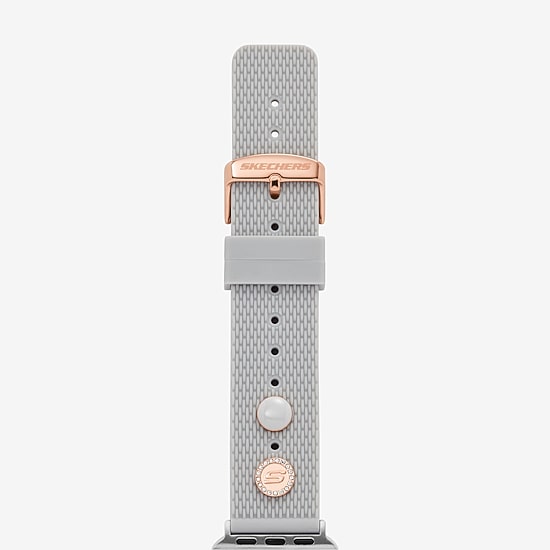 Skechers Apple Watch Compatible Unisex Adult Gray Watch Band Srs6004