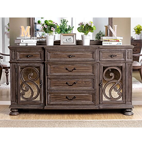 6 Drawer Rustic Wooden Server