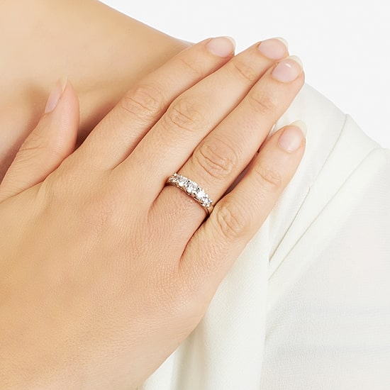 Sparkle Allure Womens 2MM Cubic Zirconia Pure Silver Over Brass Band