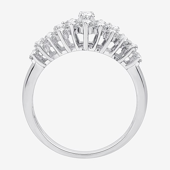 (G-H / Si2-I1) Womens 1 CT. T.W. Lab Grown White Diamond 10K Gold Cluster Band