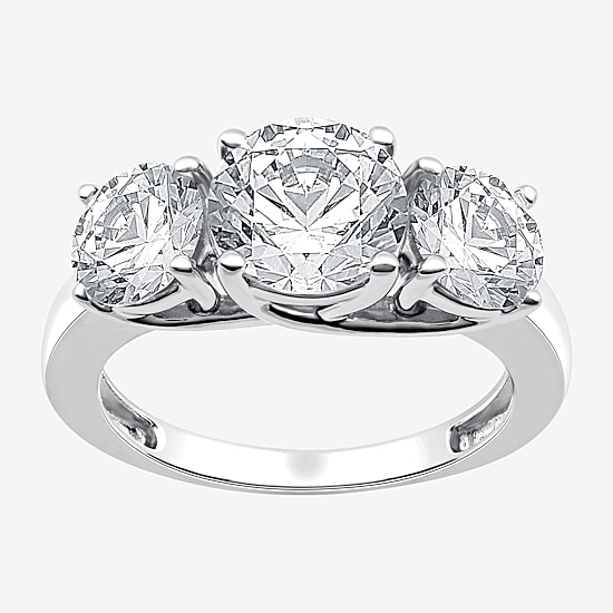 4 CT. T.W. Lab-Grown (G / SI1-SI2) Diamond Round 3-Stone Engagement Ring in 14K Gold