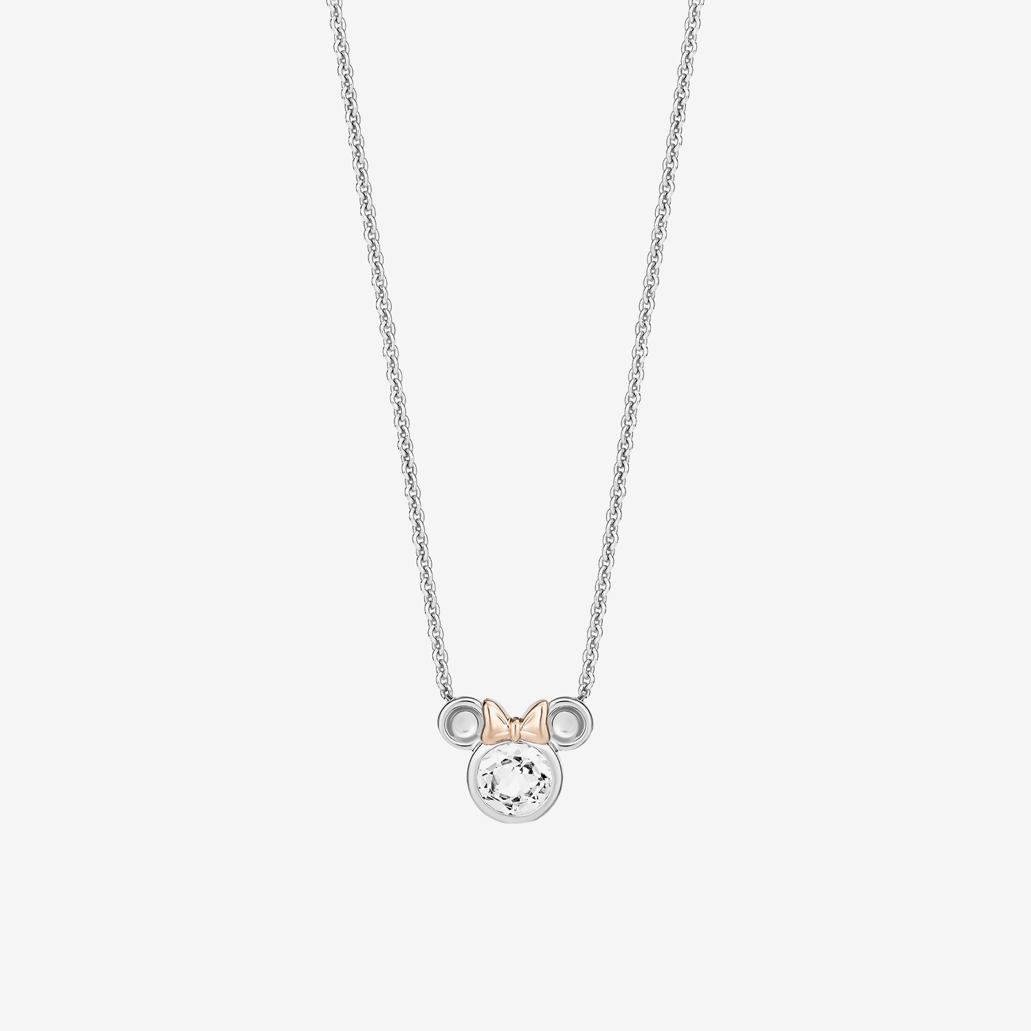 Disney Jewels Collection Womens Genuine White Topaz 14K Two Tone Gold Over Silver 18 Inch Pendant Necklace