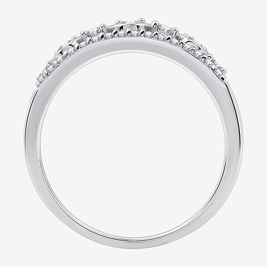 Womens 1/2 CT. T.W. Lab Grown White Diamond Sterling Silver Band