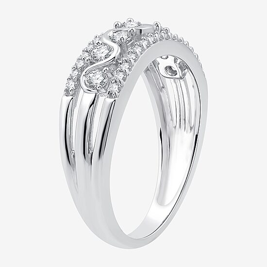 Womens 1/2 CT. T.W. Lab Grown White Diamond Sterling Silver Band