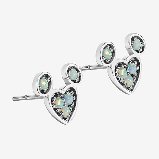 Disney Jewels Collection Gemstone Sterling Silver 10mm Mickey Mouse Stud Earrings
