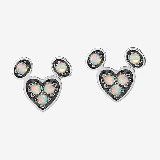 Disney Jewels Collection Gemstone Sterling Silver 10mm Mickey Mouse Stud Earrings