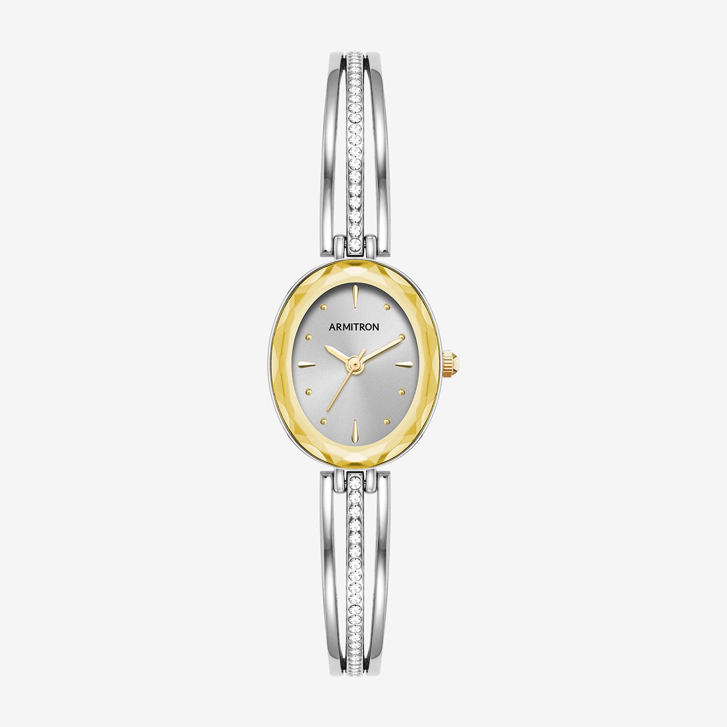 Armitron Womens Crystal Accent Silver Tone Bracelet Watch 75/5903svtt