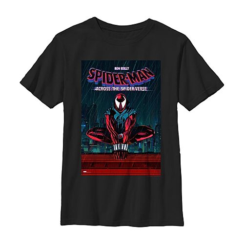 Disney Collection Little & Big Kid Boys Crew Neck Short Sleeve Regular Fit Marvel Spiderman Graphic T-Shirt, X-small, Black