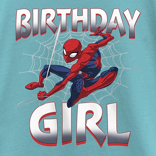 Disney Collection Little & Big Kid Girls Crew Neck Short Sleeve Regular Fit Marvel Spiderman Graphic T-Shirt