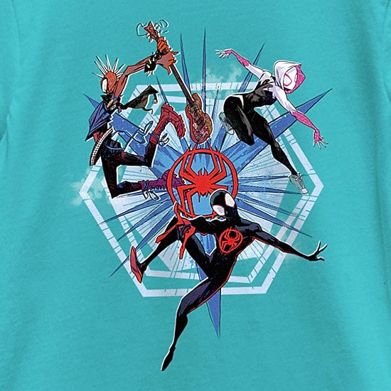 Disney Collection Little & Big Kid Girls Crew Neck Short Sleeve Regular Fit Marvel Spiderman Graphic T-Shirt