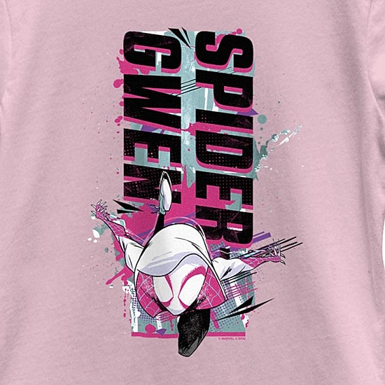 Disney Collection Little & Big Kid Girls Crew Neck Short Sleeve Regular Fit Marvel Spiderman Graphic T-Shirt