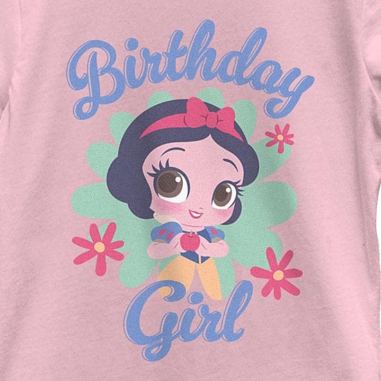 Disney Collection Little & Big Kid Girls Crew Neck Short Sleeve Regular Fit Princess Snow White Graphic T-Shirt
