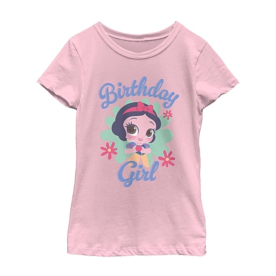 Disney Collection Little & Big Kid Girls Crew Neck Short Sleeve Regular Fit Princess Snow White Graphic T-Shirt