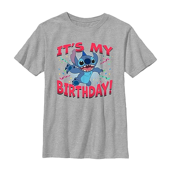 Disney Collection Little & Big Kid Boys Crew Neck Short Sleeve Regular Fit Lilo & Stitch Graphic T-Shirt