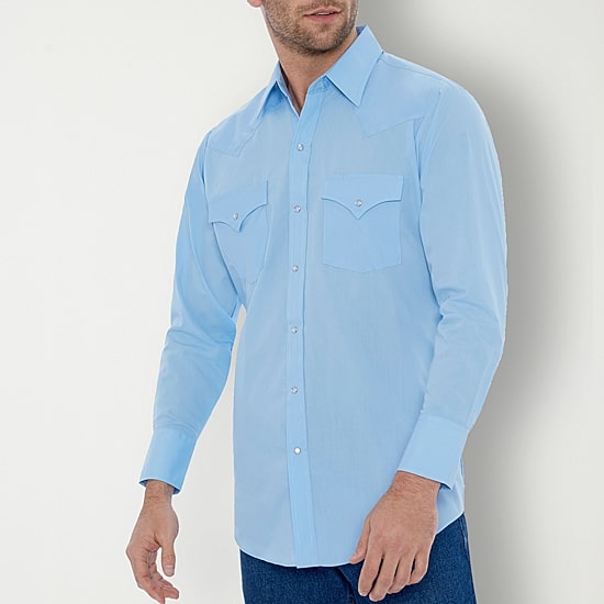 Ely Cattleman Snap Front Mens Long Sleeve Classic Fit Big and Tall Button-Down Shirt